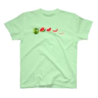 ☀️ひなたぼっくすの🍉スイカの満ち欠け(写真) スタンダードTシャツ