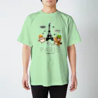 “すずめのおみせ” SUZURI店のHello! すずめだいきち（PARIS） スタンダードTシャツ