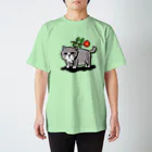 田中六大の猫と赤い花 スタンダードTシャツ