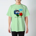 Train Kids! SOUVENIR SHOPの青い電車 「 スイカ割り 」 Regular Fit T-Shirt