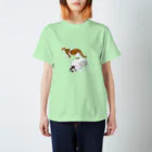 モモセ イトのアザラシ(猫)と(白茶)トラ(猫) スタンダードTシャツ