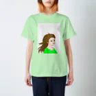 らくがき屋の吹かれる少女(黄緑) スタンダードTシャツ