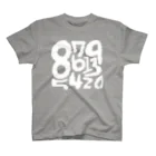 晴れ文字屋のNUMBER＿Tシャツ（ホワイト） 티셔츠