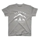 too muchの人間用のCAMPING　白 スタンダードTシャツ