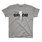 ペアTシャツ屋のシバヤさんのペア(GROOM)タキシード_白_FB スタンダードTシャツ