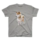 愛犬太郎のグッズの歩く太郎イラスト風【柴犬】名前入り Regular Fit T-Shirt