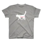 TOSAKARESPECTの歩き猫　白猫　シンプル スタンダードTシャツ