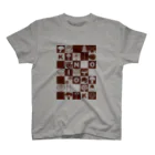 DOTEKKOのKINOKO-GRID　BROWN Regular Fit T-Shirt