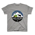 Kazunari0420のCamp  with Dog (Border collie) Regular Fit T-Shirt