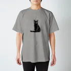 日向ぼっこの黒猫ちも（シンプル） スタンダードTシャツ