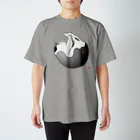 猫ねむりzzz..の白黒猫：まんまる スタンダードTシャツ