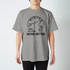 No.326のnever better ブラック スタンダードTシャツ