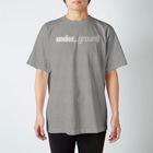 un_grn (月刊アングラ)のunder_ground (white logo)【前】/steps【背】: TS Regular Fit T-Shirt