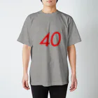 ふしめTシャツの40歳のふしめ (Red) スタンダードTシャツ