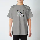 ねこだからの猫は室内へ・濃色（★寄付） スタンダードTシャツ