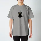 しましまねこ屋のくろねこ（スタンダード） スタンダードTシャツ