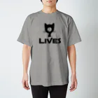 9LIVES 猫たちの王国の9LIVES logo black スタンダードTシャツ