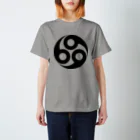 metao dzn【メタヲデザイン】の右三つ巴（666）bk Regular Fit T-Shirt