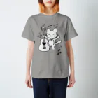 べりはーらのモロクロギターねこちゃん スタンダードTシャツ