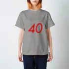 ふしめTシャツの40歳のふしめ (Red) スタンダードTシャツ