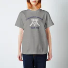 一般社団法人ALFITのLFJT - Design original - Torii blanc + Lettres bleues Regular Fit T-Shirt