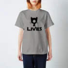 9LIVES 猫たちの王国の9LIVES logo black Regular Fit T-Shirt