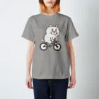 目つきの悪い猫＠いけやけいのサイクリングにゃんこ スタンダードTシャツ