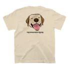 Dog Drawer Drawn by Dogの笑うラブ Regular Fit T-Shirtの裏面