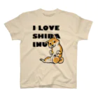 真希ナルセ（マキナル）のI LOVE SHIBA INU（新バージョン・赤柴） スタンダードTシャツ