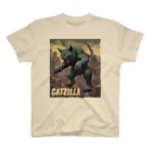 HappyFaceMarketのゴジラになりたい猫 CATZILLA Regular Fit T-Shirt