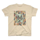 marikoのMustache Cat Regular Fit T-Shirt