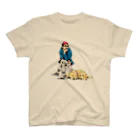 村田ポコのおじさんと犬（ゴールデンレトリバー） Regular Fit T-Shirt