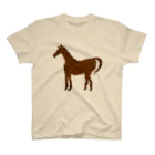 ねむいさかなのお店のドット　馬 スタンダードTシャツ