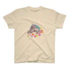 hamly hamuko.の馬と花 Regular Fit T-Shirt