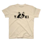 狸の遠吠えのシルエットTANUKI（黒） スタンダードTシャツ