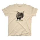 nemunoki paper itemの黒猫のヴィヴィ（蝶ネクタイ） スタンダードTシャツ