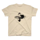 アキヅキのカルガモ（モノクロ） スタンダードTシャツ