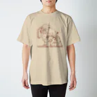 t-shirts-cafeのフォントイラストレーション『ミニチュアダックスフンド』 Regular Fit T-Shirt