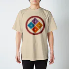 色重ね家紋／colorful_kamonの［色重ね家紋］丸に隅立て四つ目 Regular Fit T-Shirt