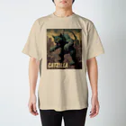 HappyFaceMarketのゴジラになりたい猫 CATZILLA Regular Fit T-Shirt