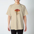 ねむいさかなのお店のドット　赤きのくらげ　草あげる Regular Fit T-Shirt