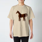 ねむいさかなのお店のドット　馬 スタンダードTシャツ