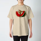 レコードの巣の茶白うさぎとスイカ Regular Fit T-Shirt