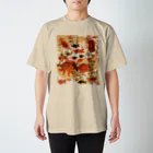 花日和 畳の金魚妖怪(黒字) スタンダードTシャツ