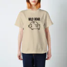 イノシシライフ INOsisiLIFEの「WILD BOAR」(黒線) スタンダードTシャツ