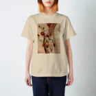 Atelier Mekimekiの女性のラインと花 Regular Fit T-Shirt