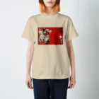 made blueのRetoro Japanese red Fox stationery Regular Fit T-Shirt