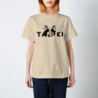 狸の遠吠えのシルエットTANUKI（黒） スタンダードTシャツ