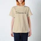中野ピク氏ショップ SUZURI支店の歩くカルガモの親子 黒線 Regular Fit T-Shirt