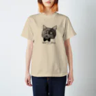 nemunoki paper itemの黒猫のヴィヴィ（蝶ネクタイ） スタンダードTシャツ